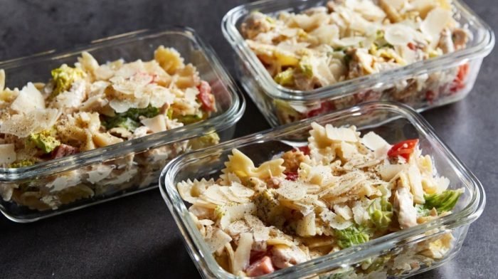 Chicken Caesar Pasta Salad Meal Prep