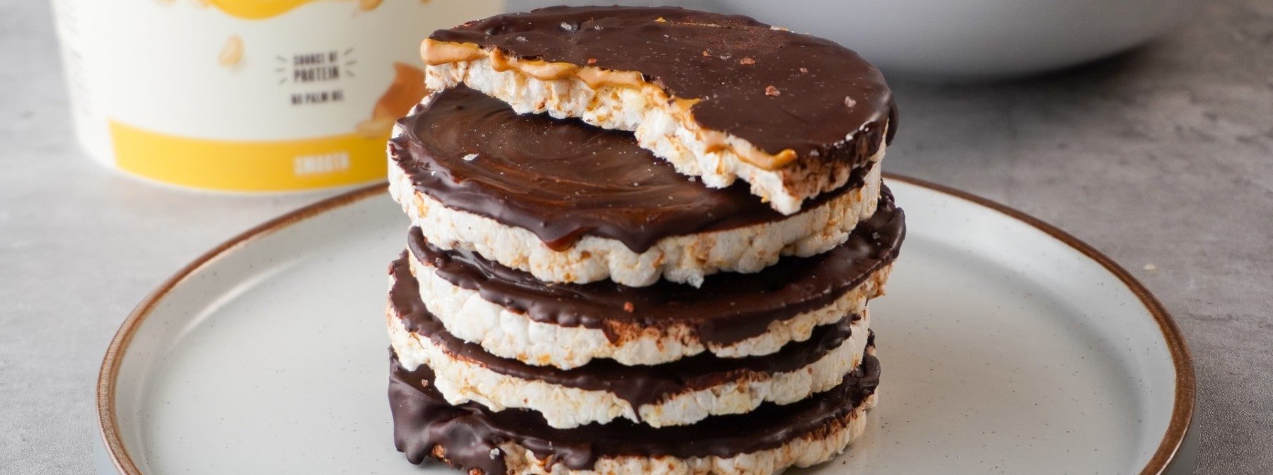 2-Step Healthy Chocolate Peanut Butter Rice Cake