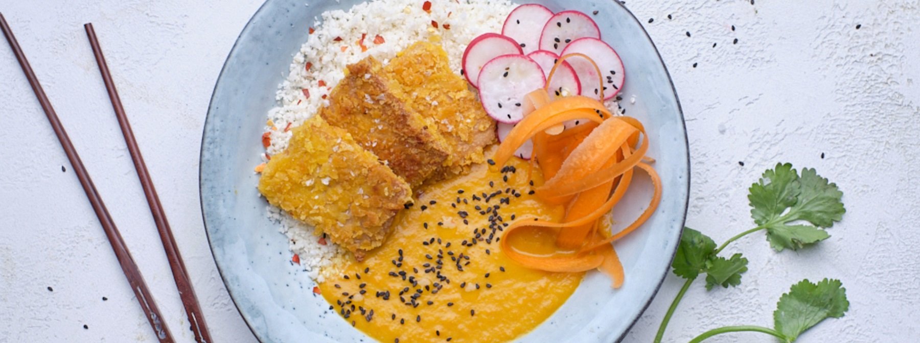 Curry katsu crujiente con tofu