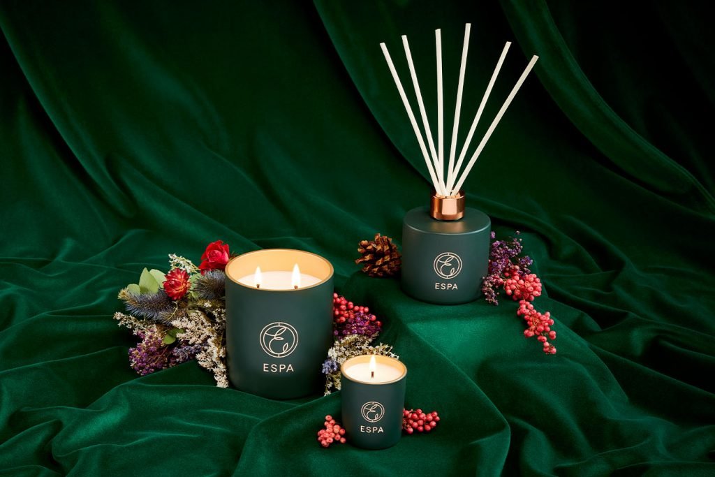 winter spice collection candle and diffuser espa skincare