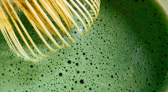 matcha green tea close up