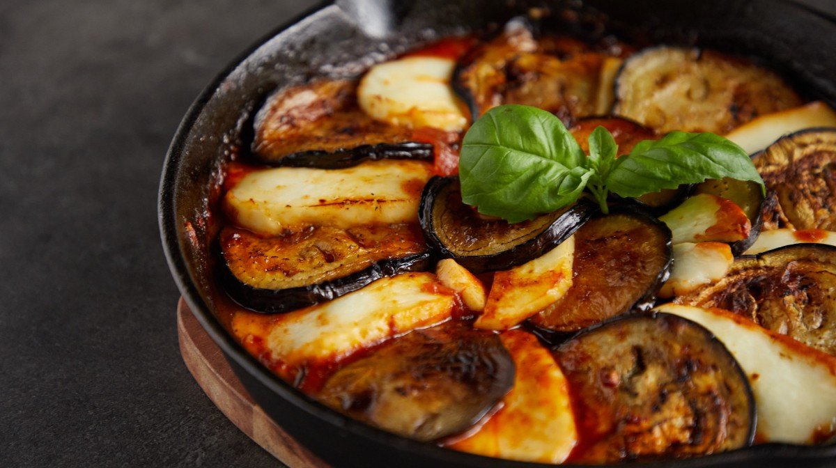 One-Pan Halloumi Aubergine & Harissa Bake Recipe