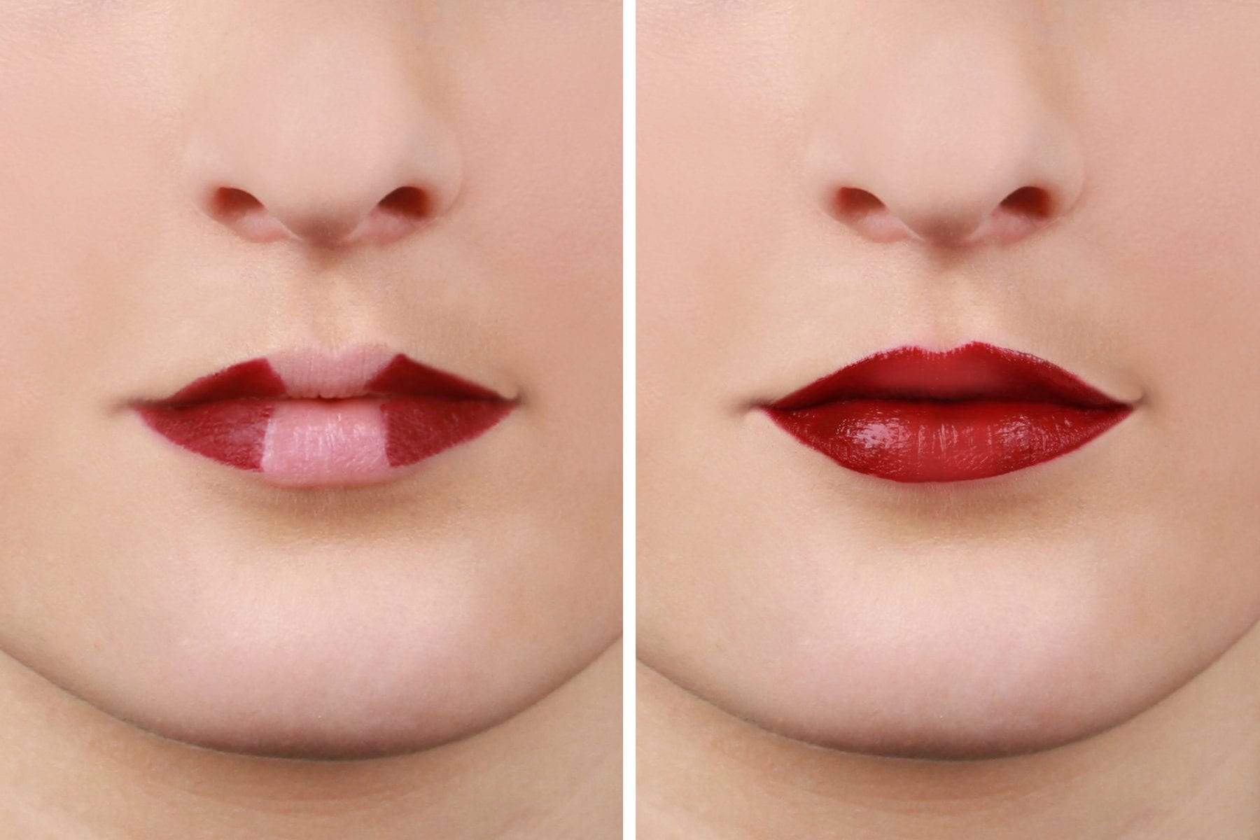 use lighter lipstick shade to make lips look plumper