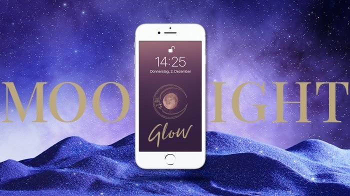 Glossy Wallpaper im Dezember: Der Moonlight-Glow-Look für dein Smartphone!