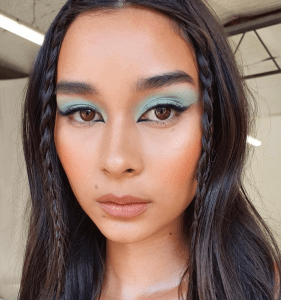 Blue colourful Eyeshadow Instagram makeup