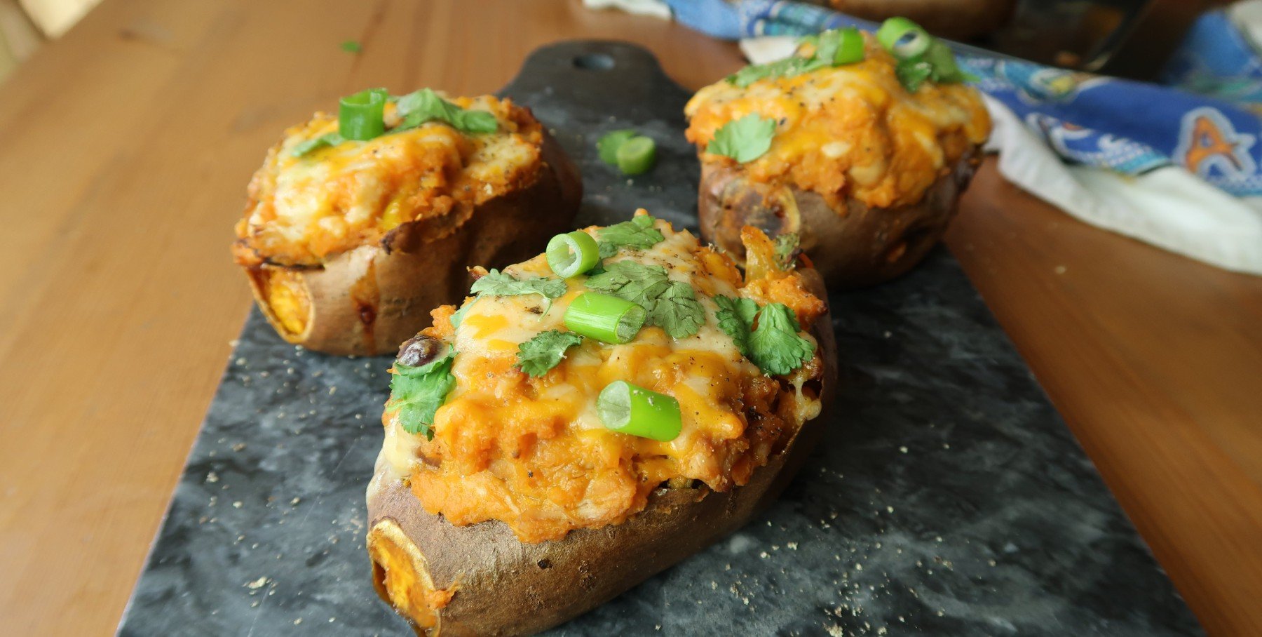 Fully Loaded Sweet Potato Skins