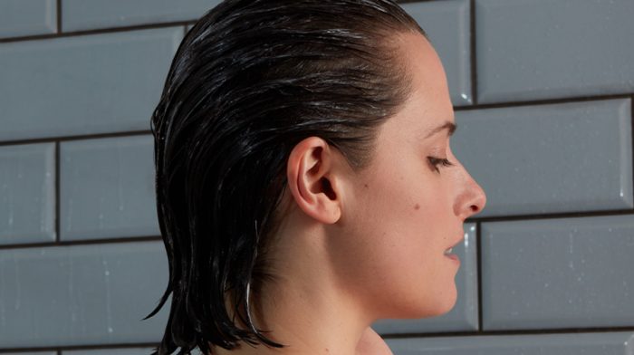 woman after shower with clean scalp