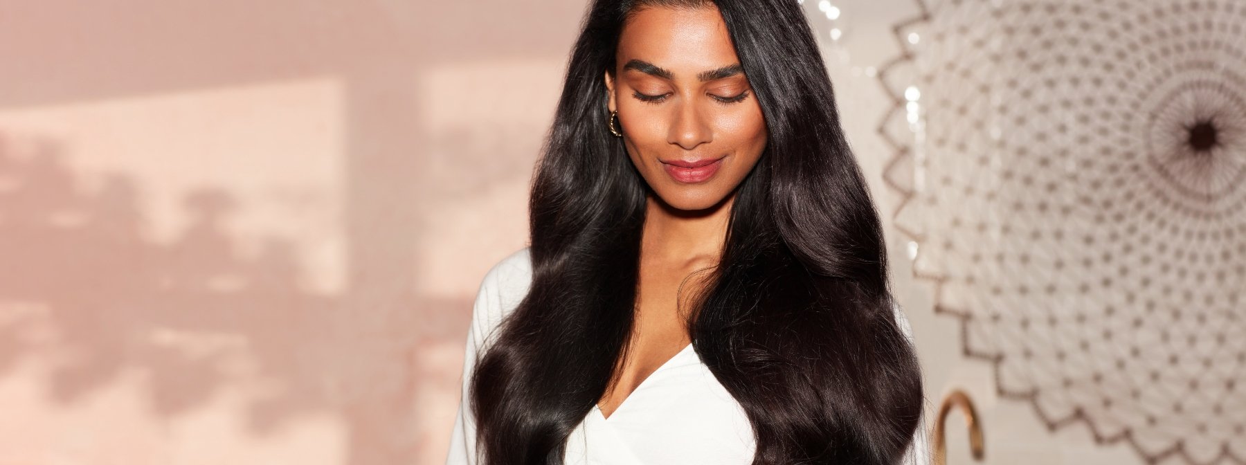 woman with healthy silky hair