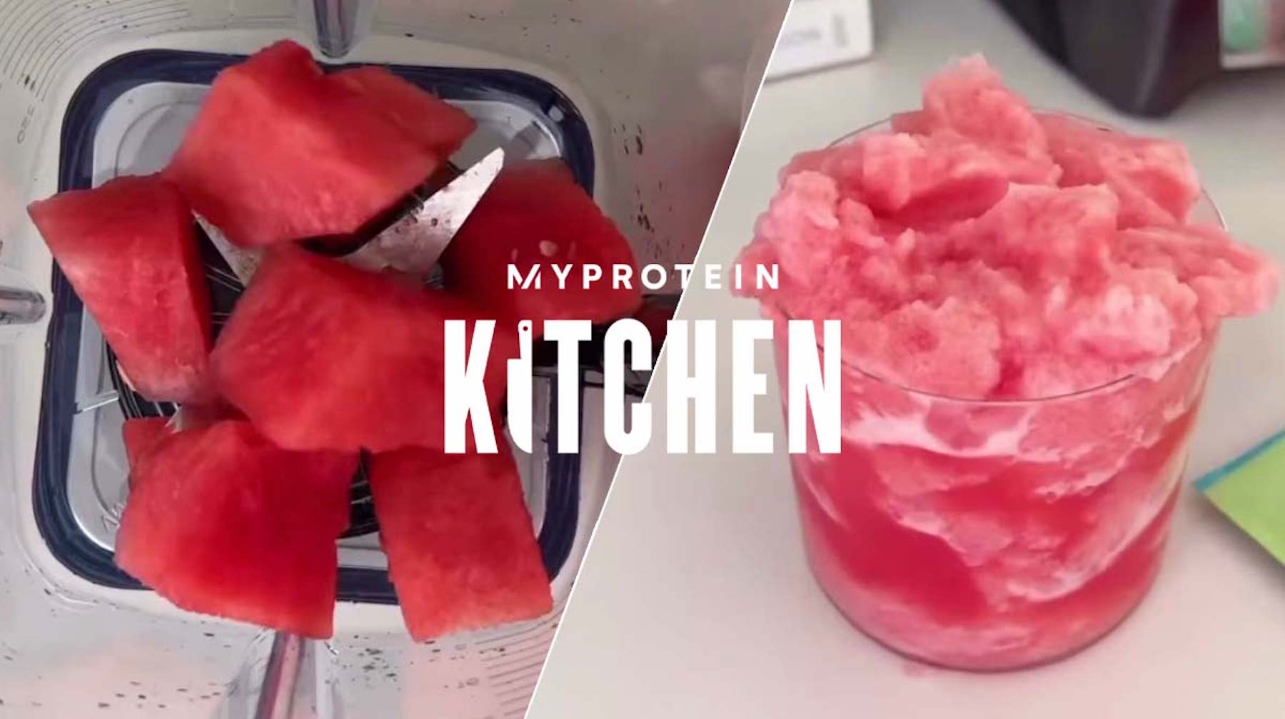 Proteinrik Vattenmelonslushie med 2 ingredienser