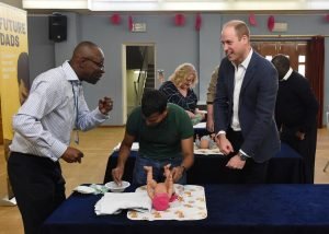 HRH Prince William taking part in a Future Dads parenting course
