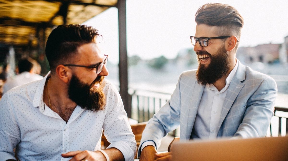 two men with hipster beards