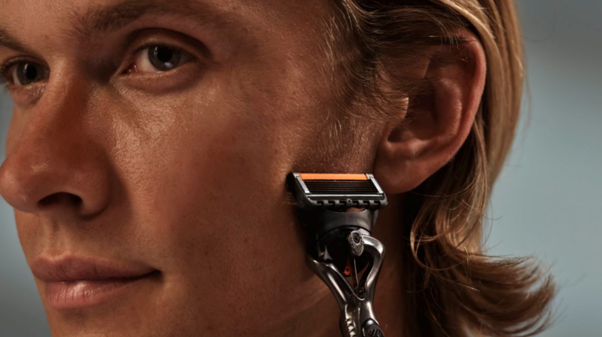 Man uses a Gillette razor to create his perfect four step shaving routine