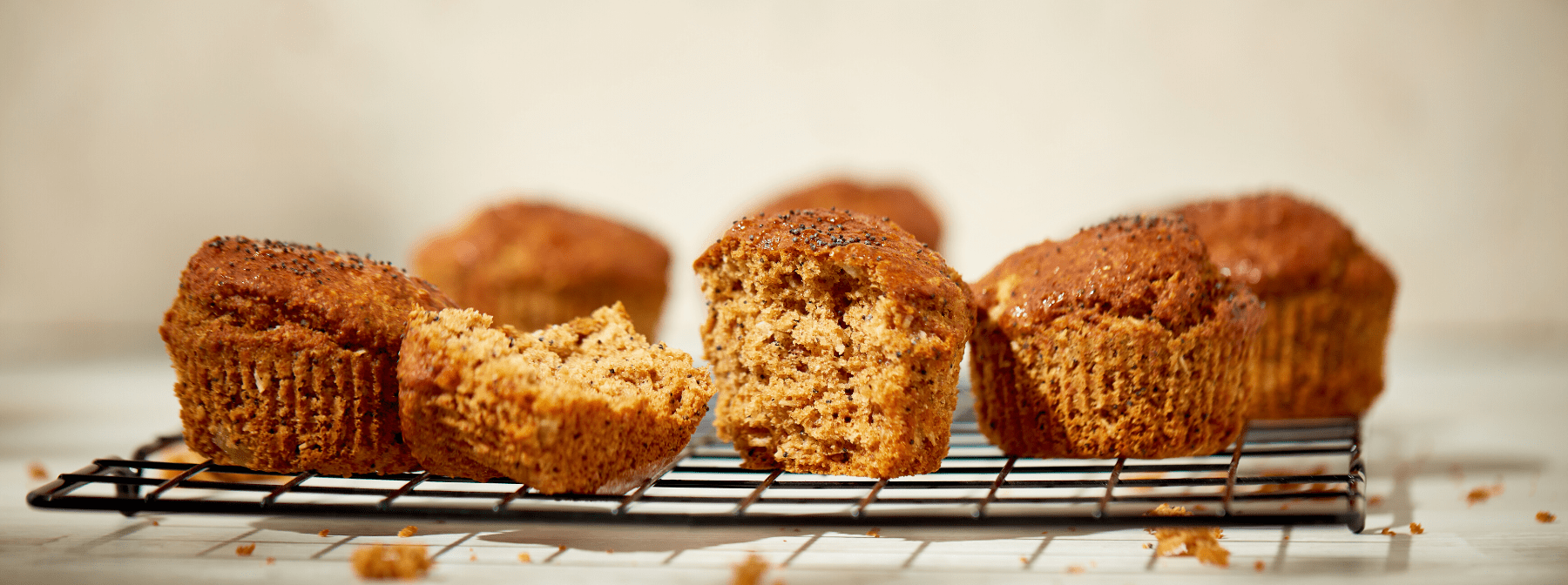 Lemon, Chia Seed and Coconut Protein Muffins