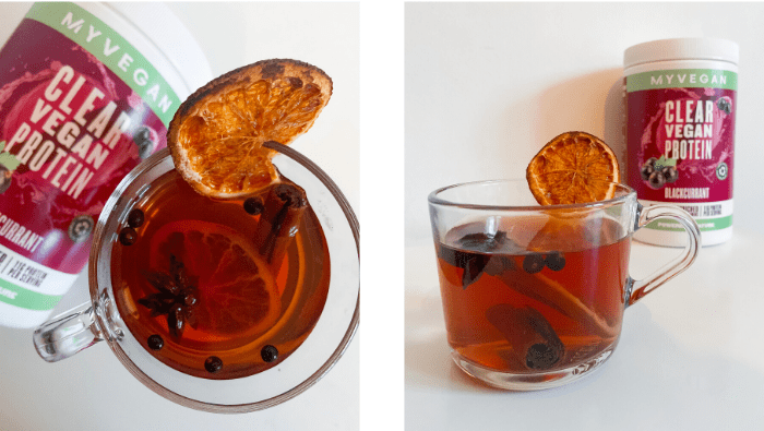 vegan mulled protein drink