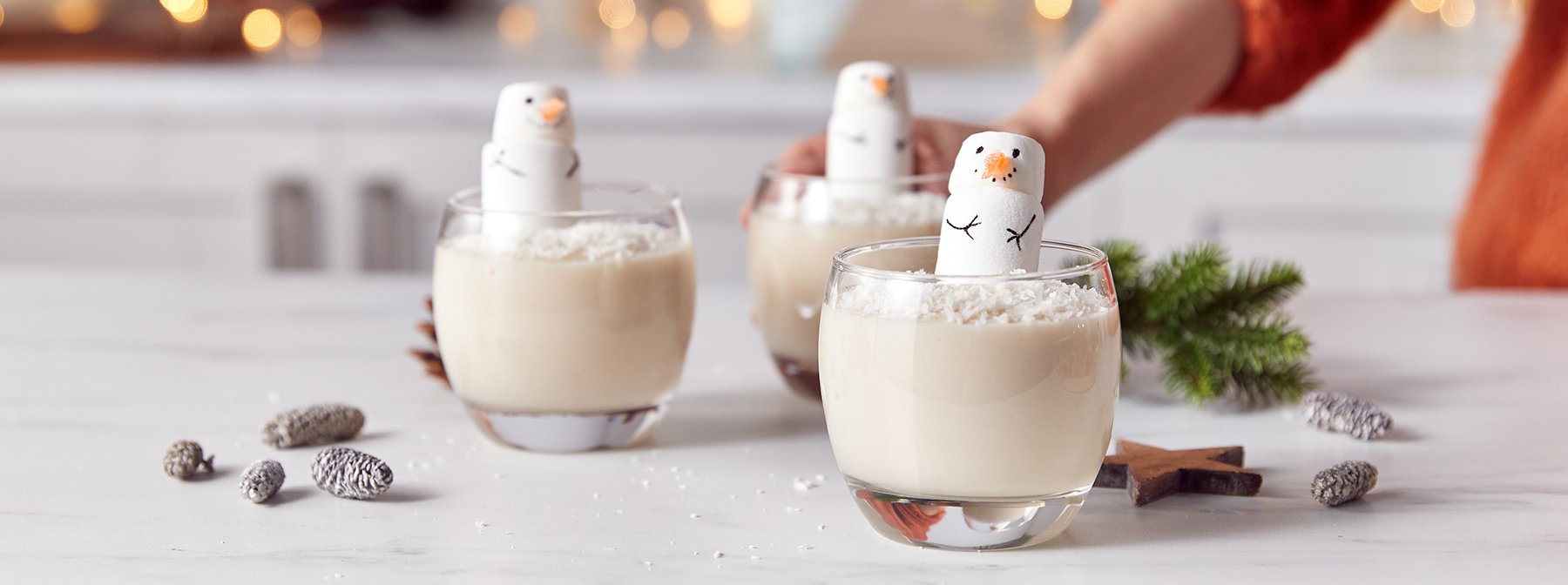 Vegan Snowmen Protein Pudding Pots