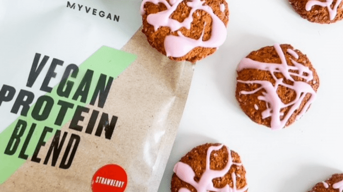 Vegan Strawberries & Cream Protein Cookies