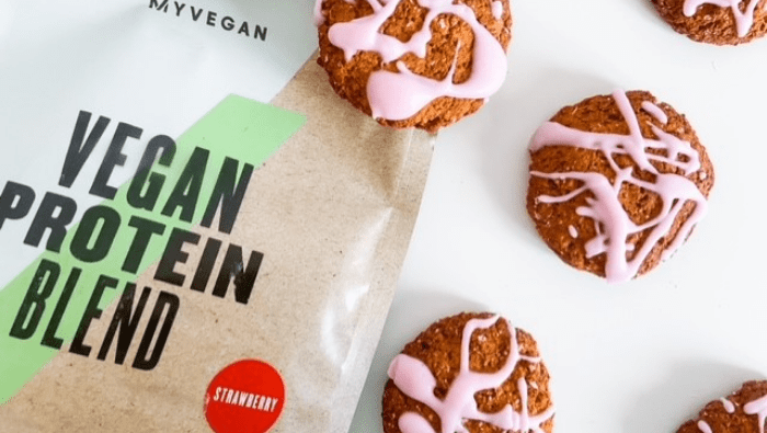 vegan strawberry protein cookies