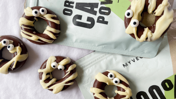 Chocolate Mummy Donuts | Vegan Halloween Recipe
