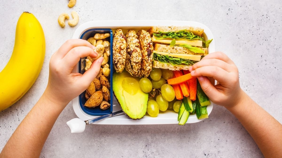 healthy packed lunch in a lunchbox