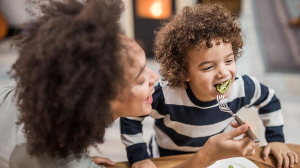mum and toddler son trying to overcome fussy eating