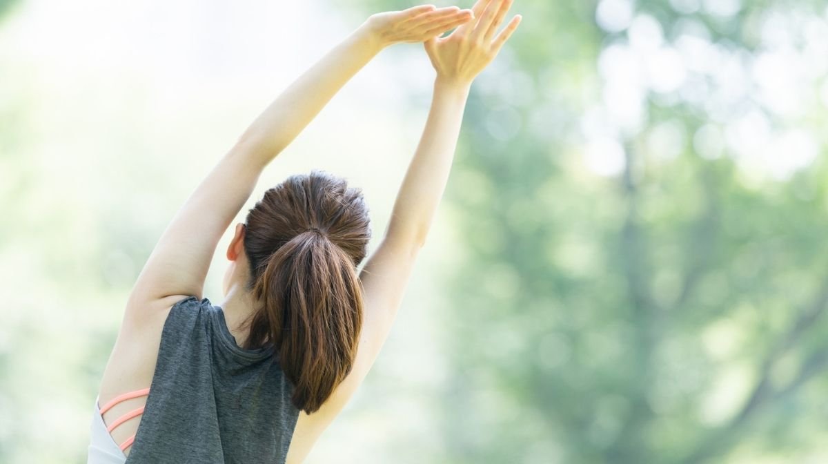 woman stretching