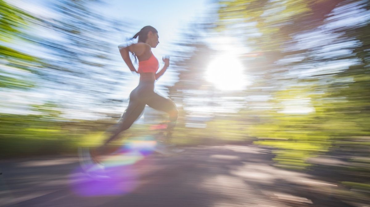woman running fast