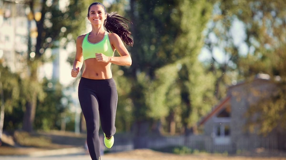 woman running outdoors