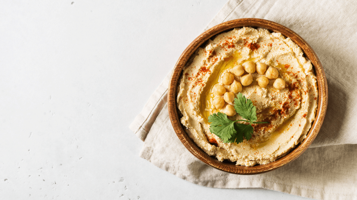 plant-based hummus with chickpeas