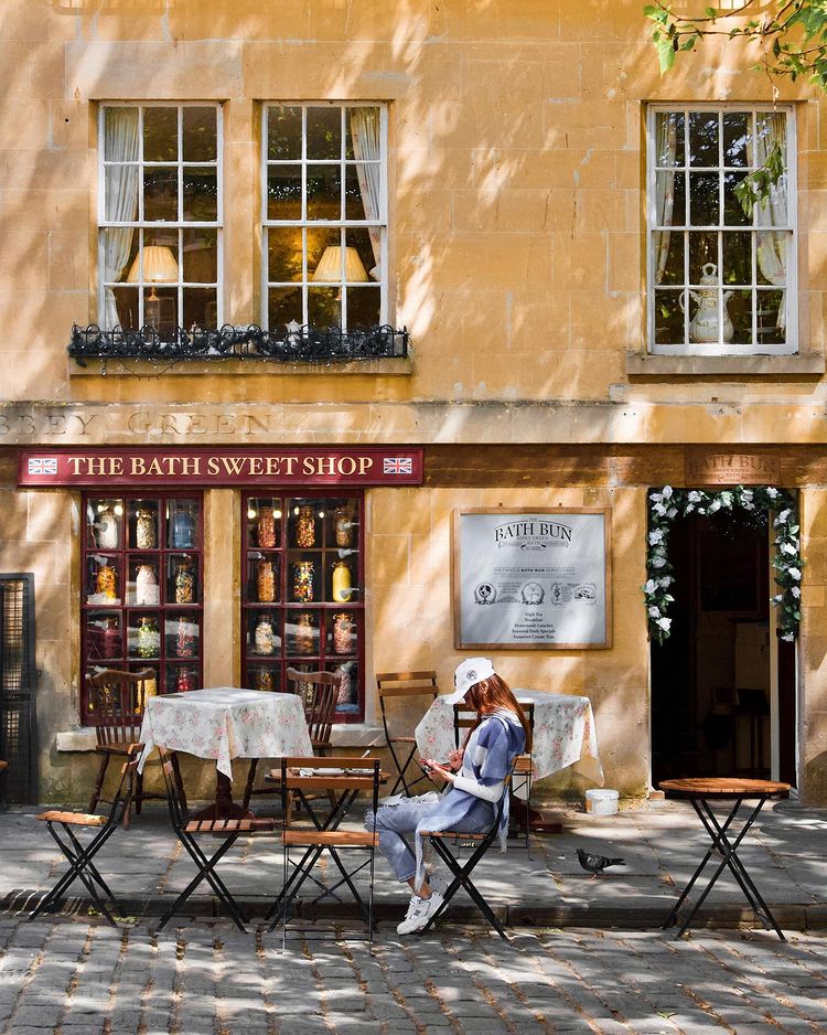 An old fashion sweet shop street view 