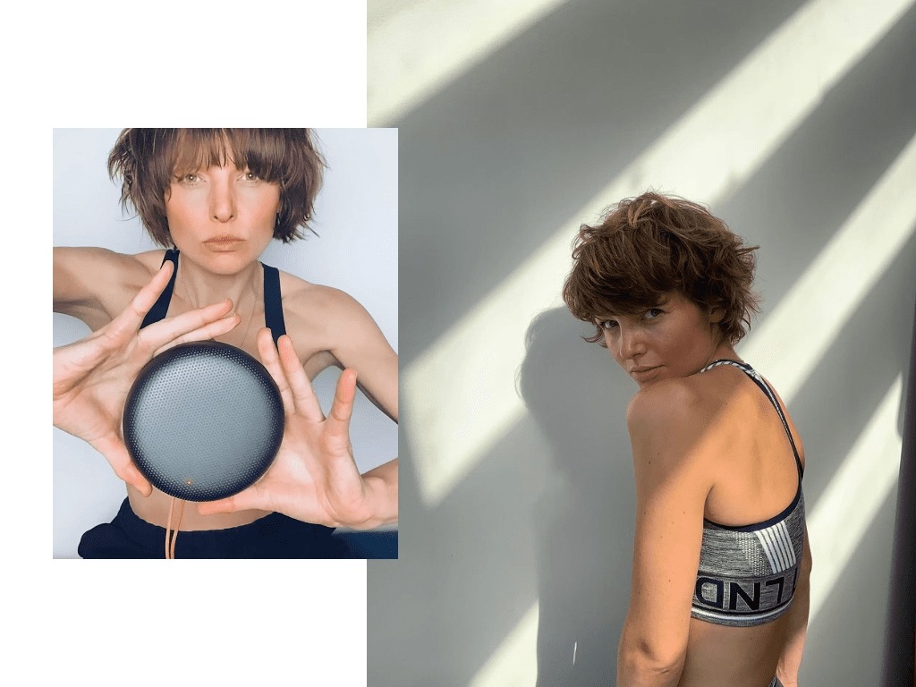 Collage of photos from influencer using bang and olufsen