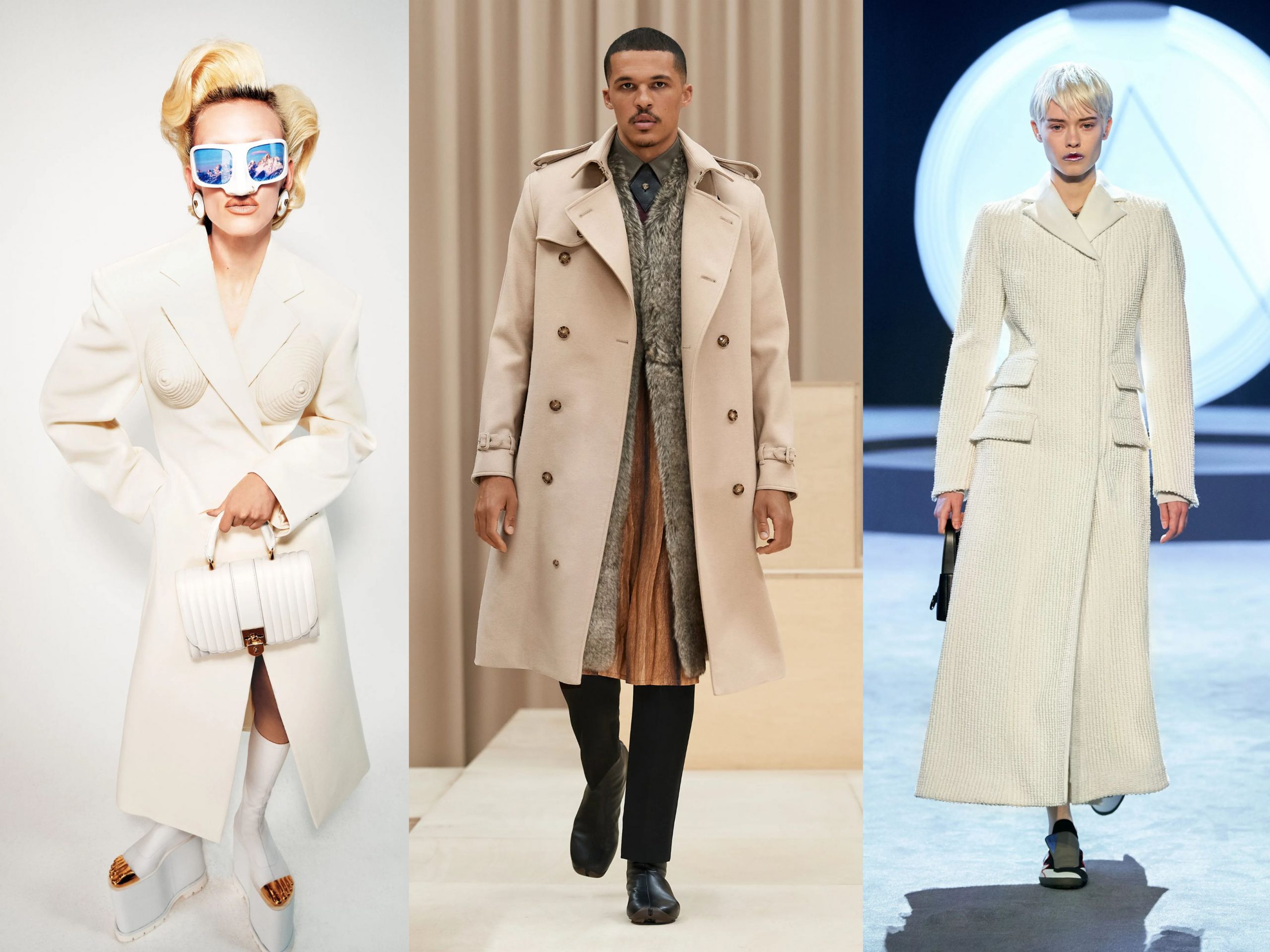 Models wearing AW21 Trends long coats