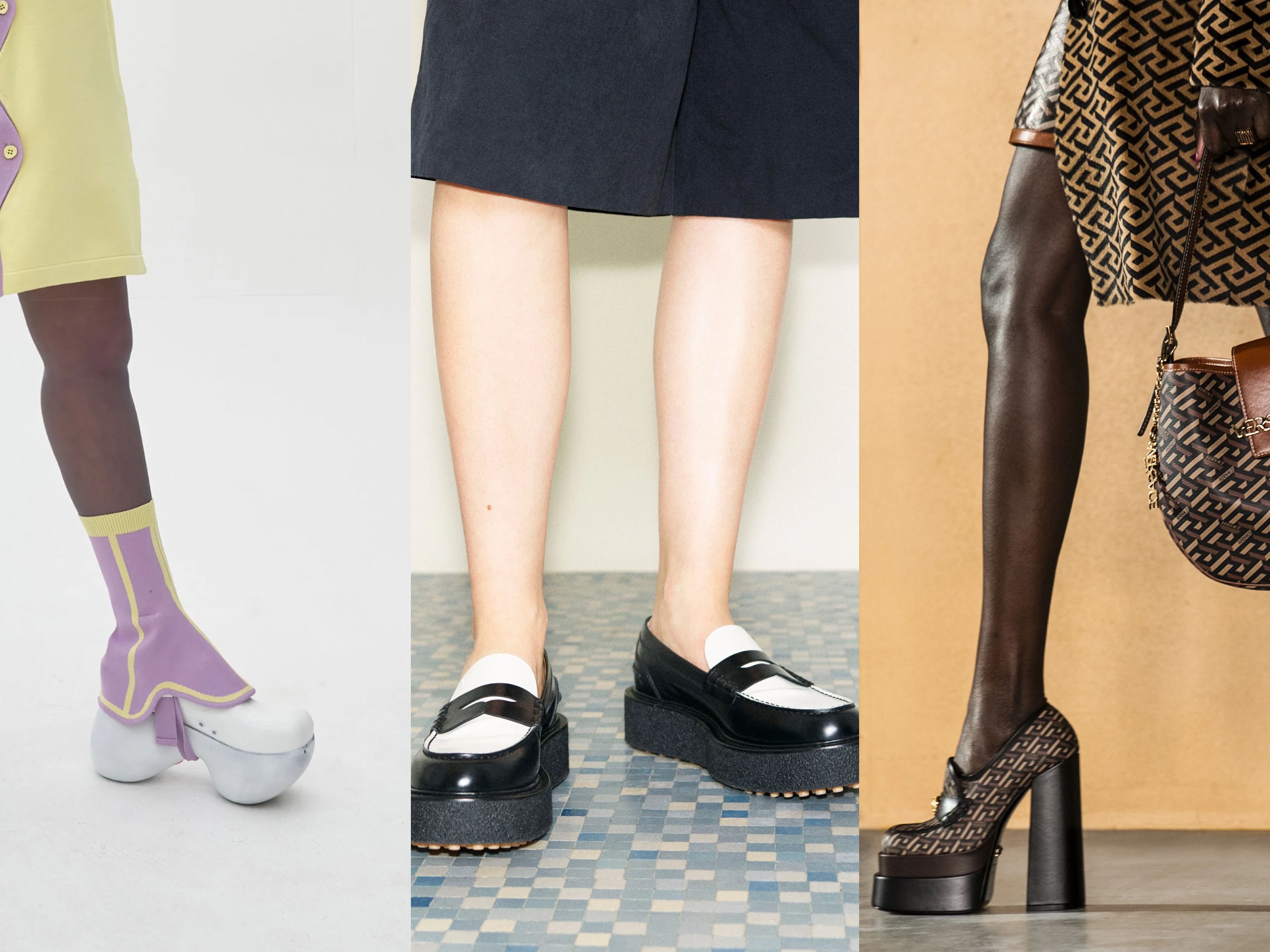 Models wearing AW21 Trends Platform shoes