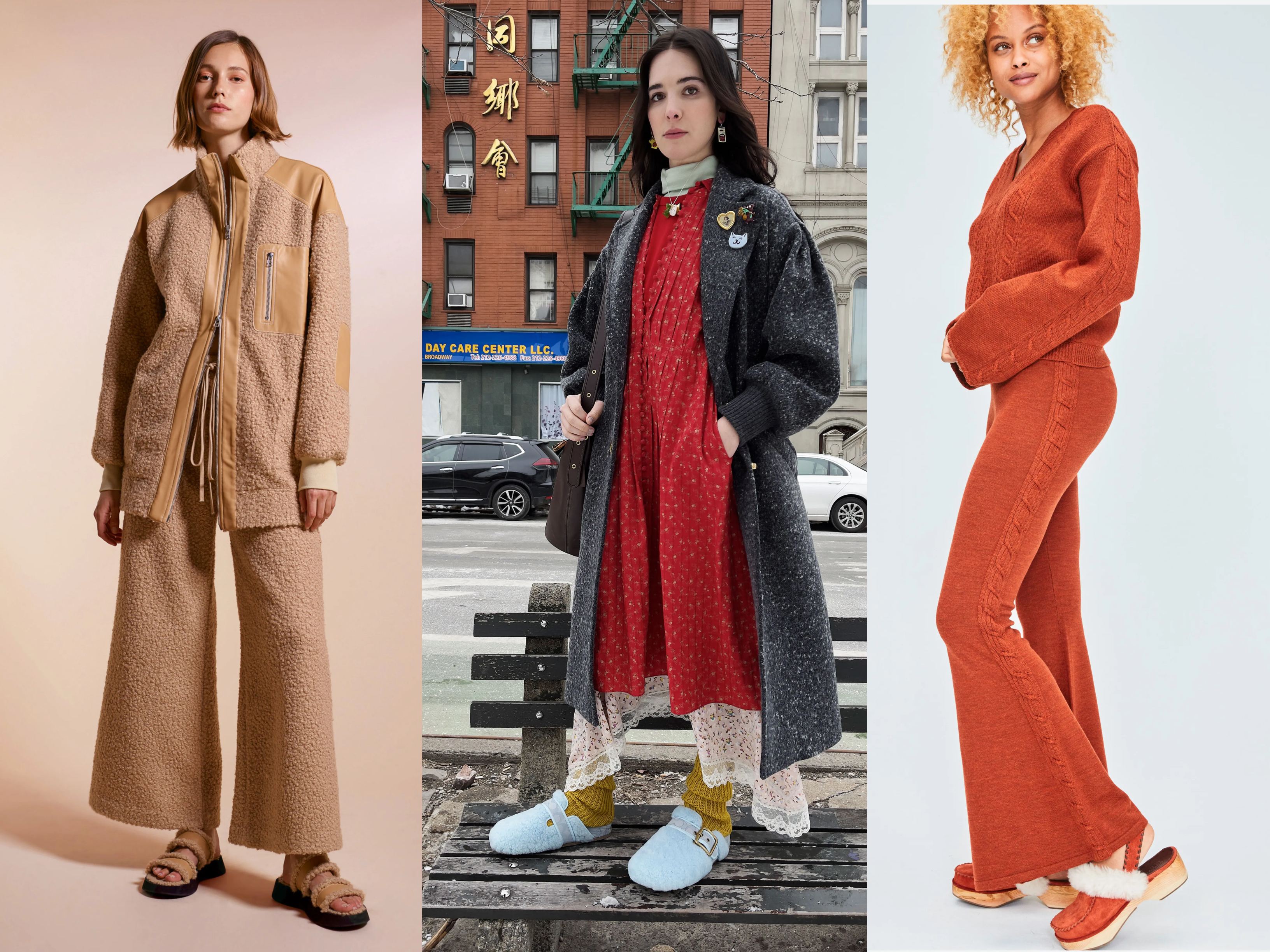 Models wearing AW21 Trends Slip on shoes