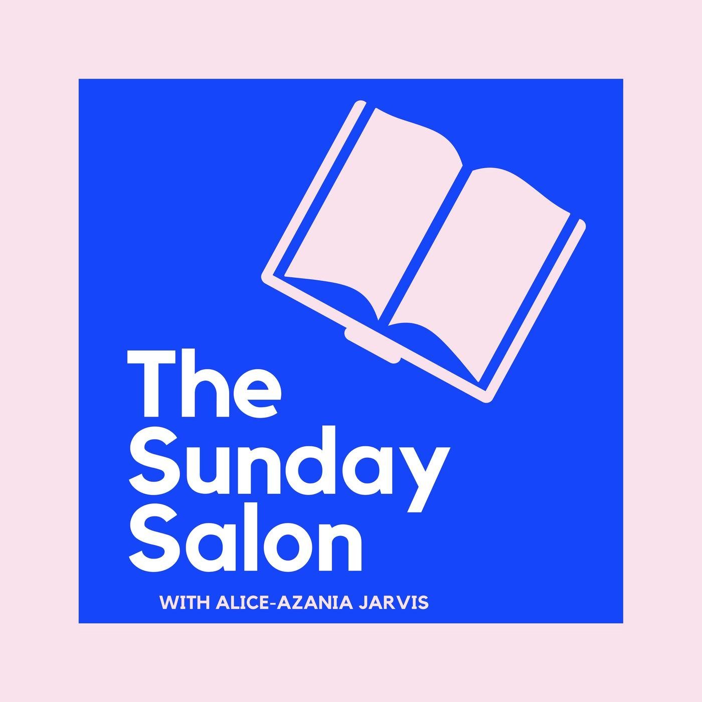 Blue and pink podcast logo