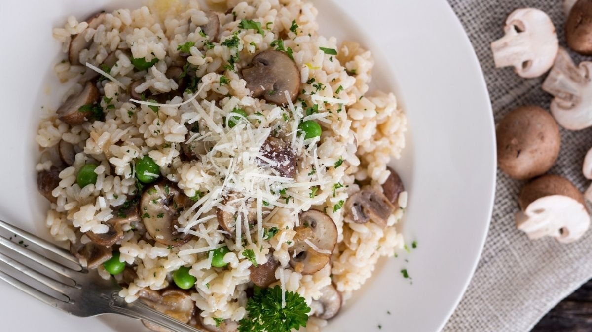 mushroom and asparagus risotto