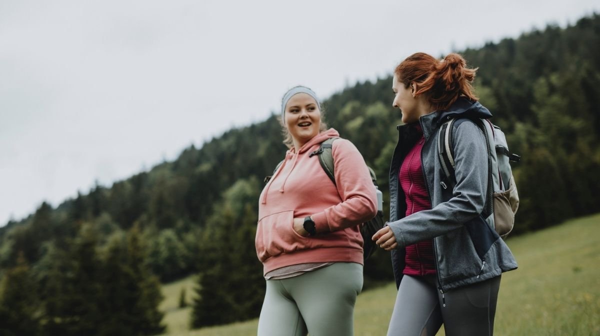 friends exercising by walking