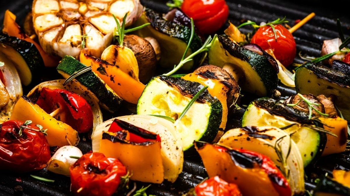 bbq vegetable kebab skewers