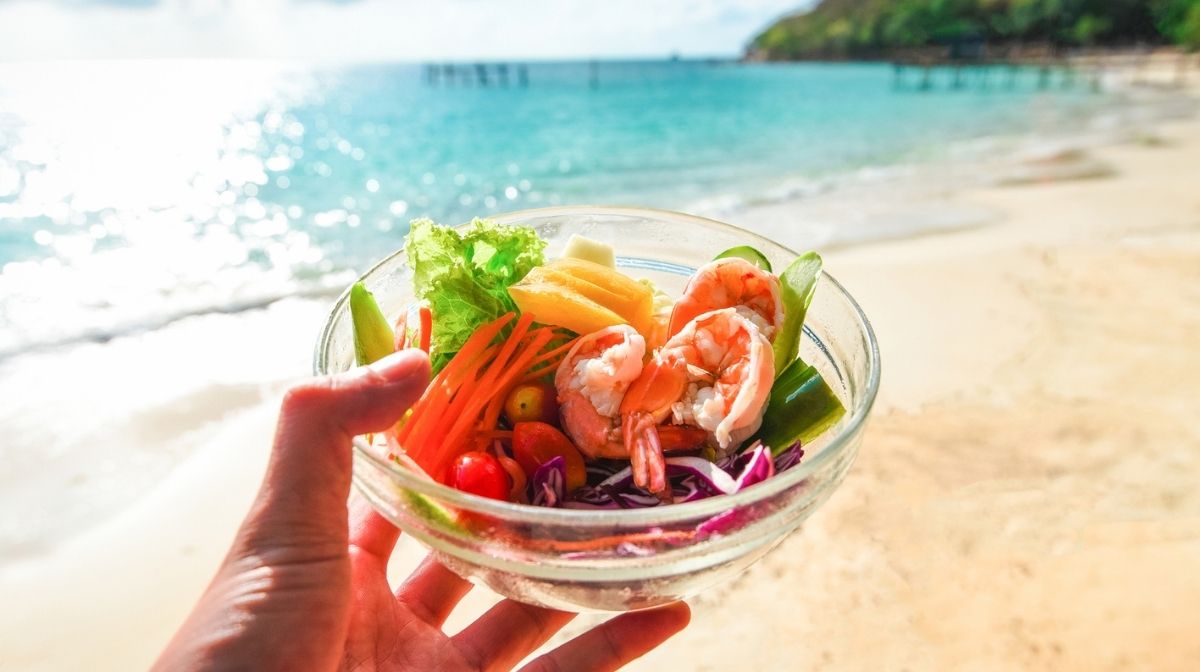 salad on the beach