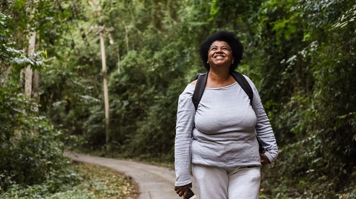 woman walking in nature