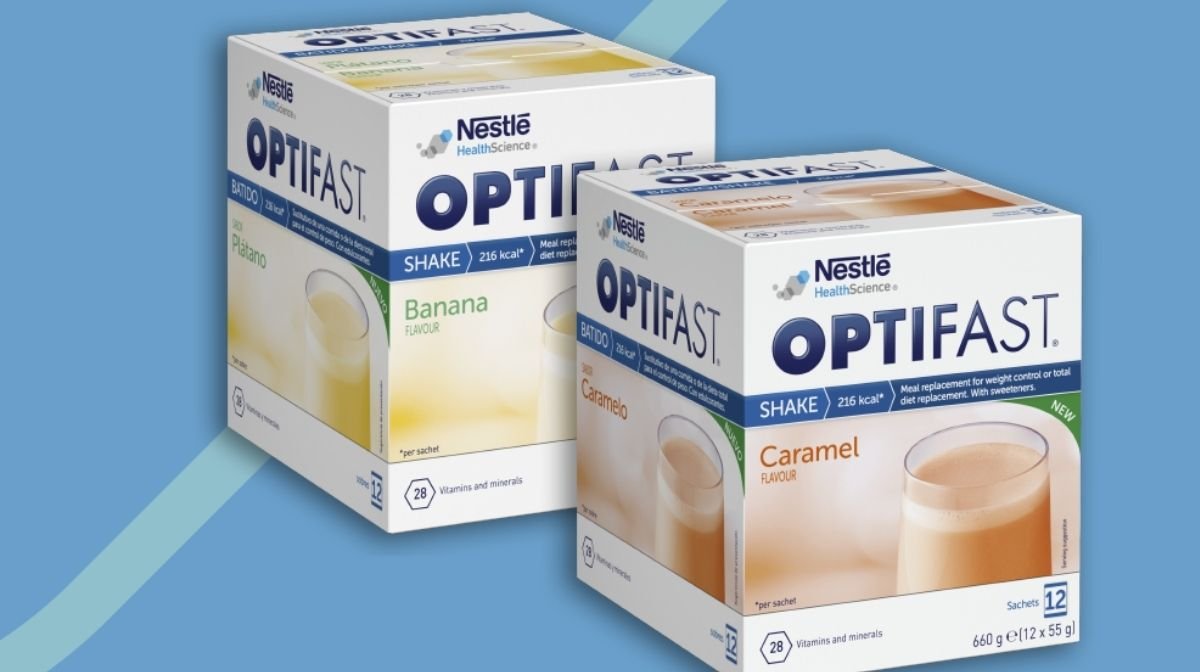 OPTIFAST Meal Replacement Shakes with Caramel and Banana.