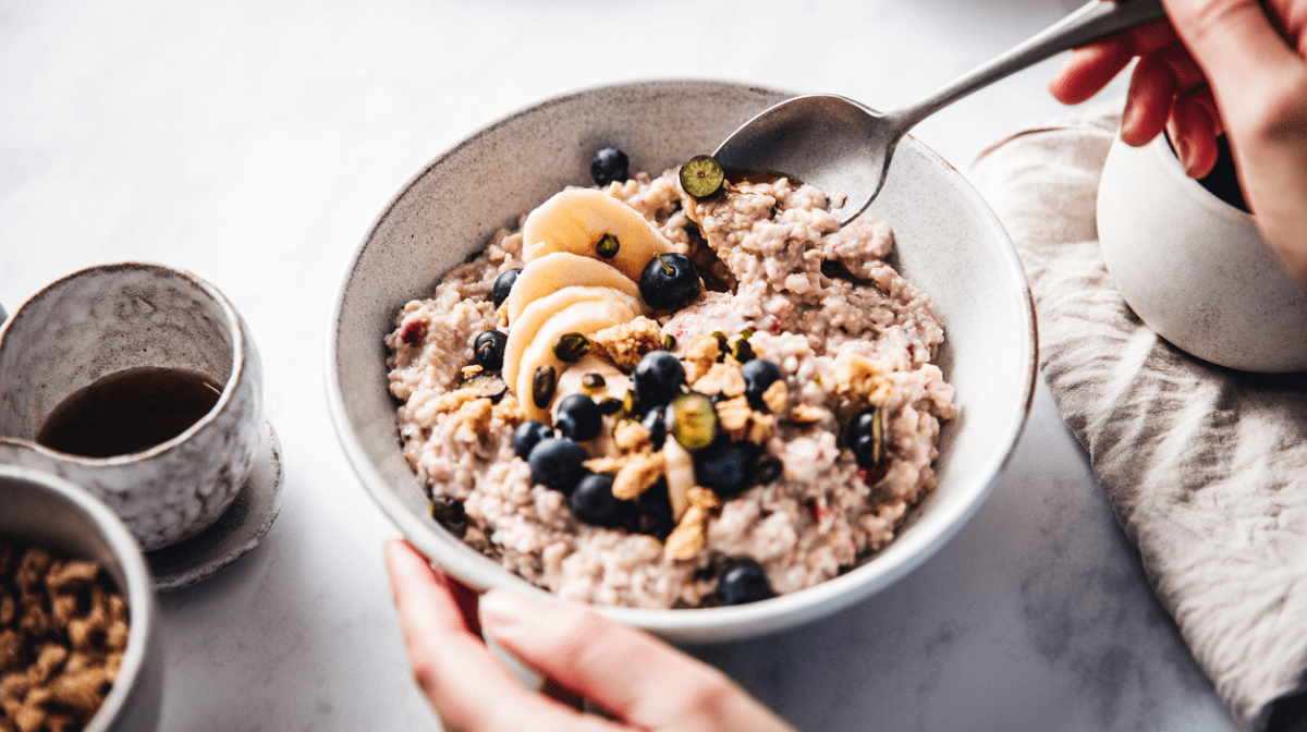 porridge oats with blueberries for brain boosting breakfast idea