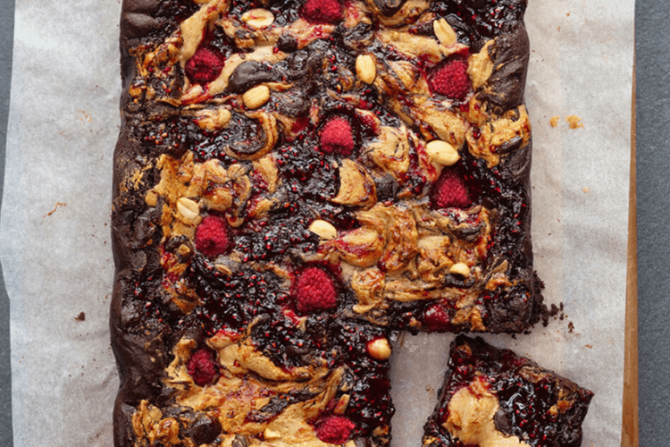 vegan peanut butter and jelly brownies
