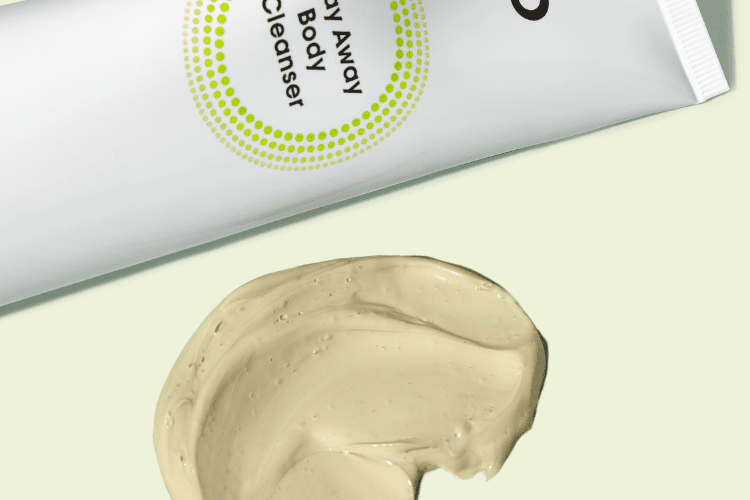 A swatch of clay away body cleanser