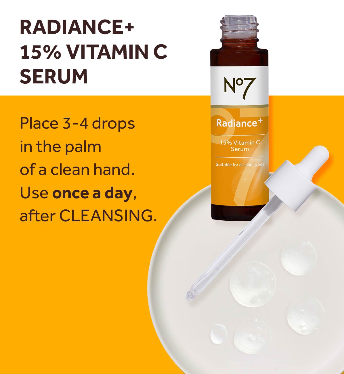 Radiance + 15% Vitamin C serum how to apply