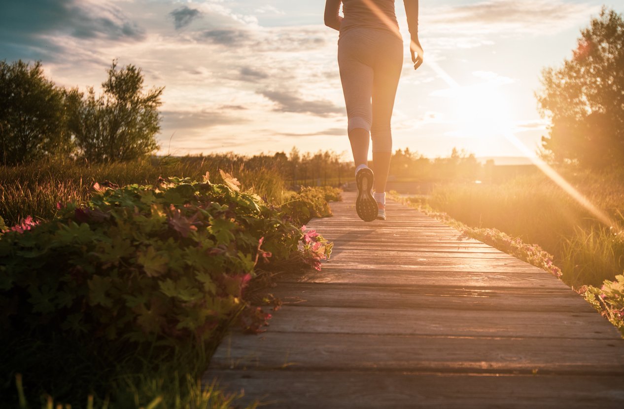 Woman exercising outdoors