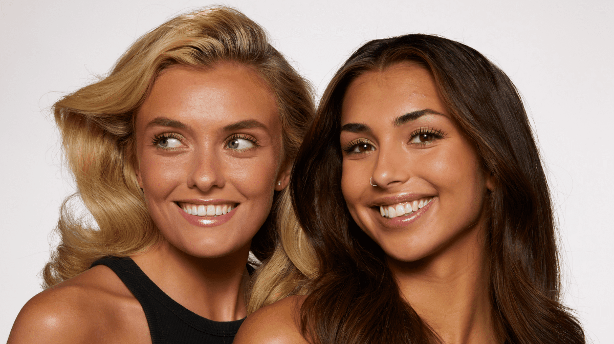 two women with natural makeup look