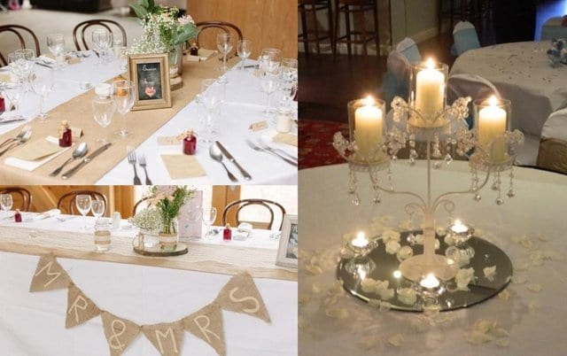 Second hand wedding table settings 