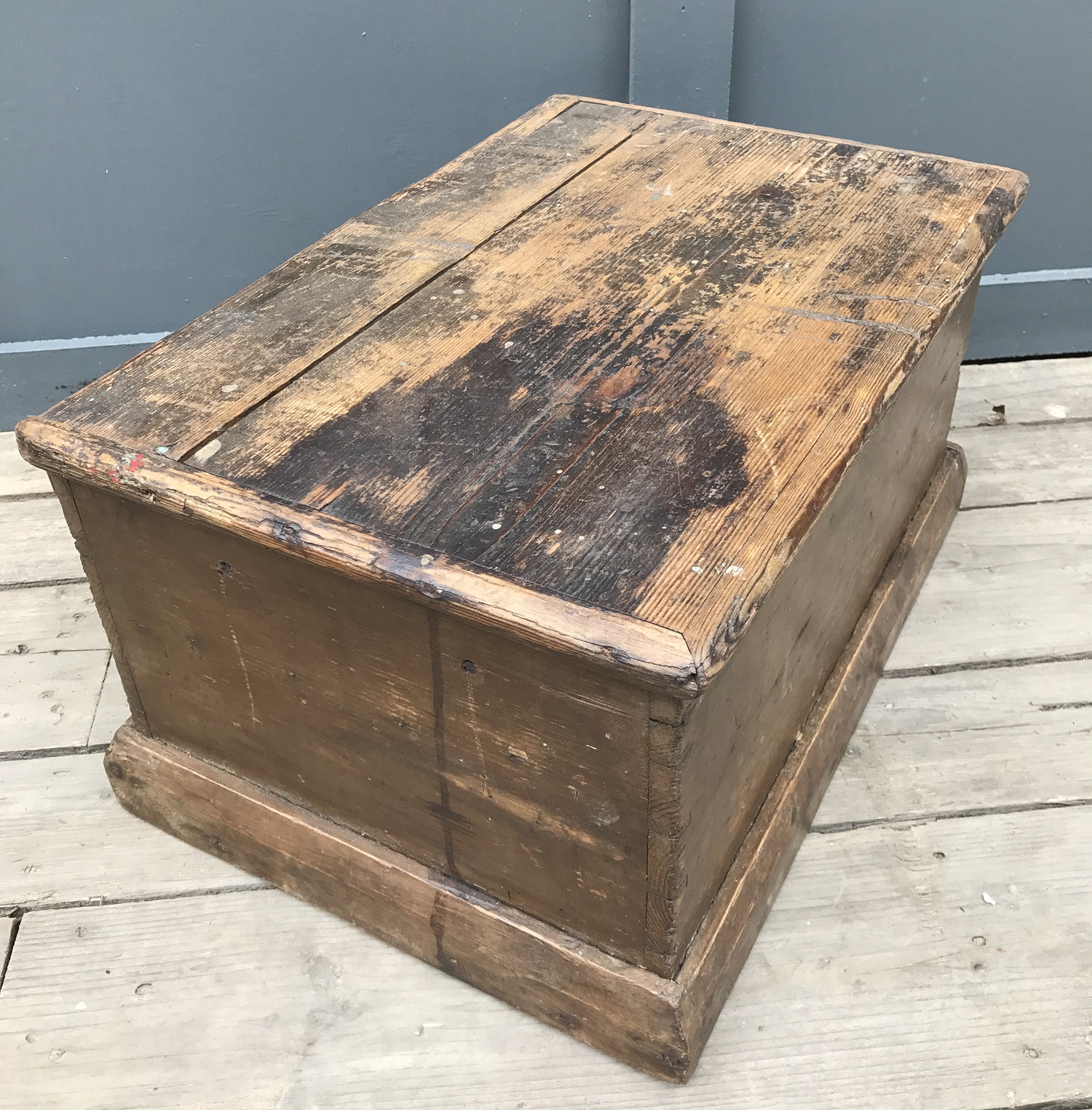 19th C small pine trunk 2nd image