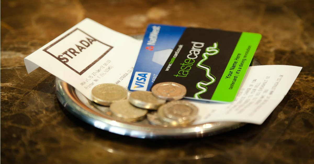 A tastecard that has been used on a bill at Strada. (Image via TimeOut)