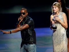 Kanye West interrupts the acceptance speech from best female video winner Taylor Swift at the 2009 MTV Video Music Awards in New York